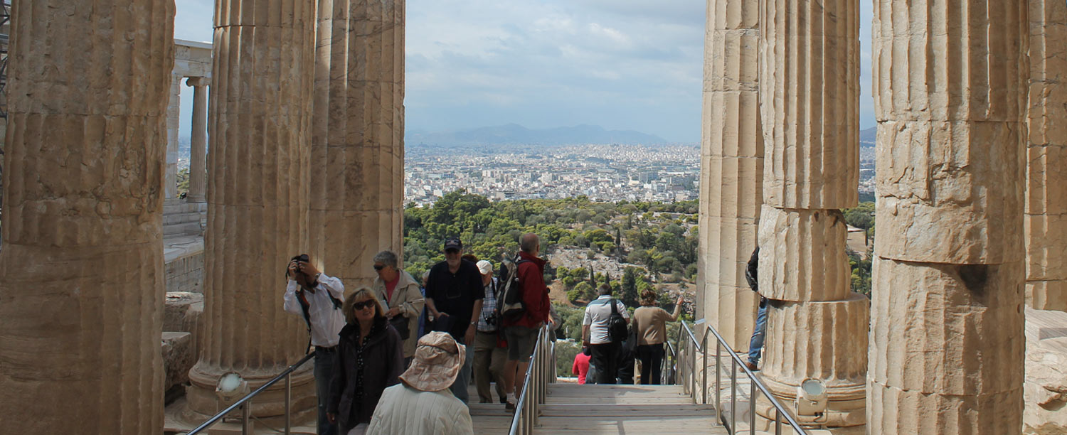 People Leaving The Acropolis, Athens