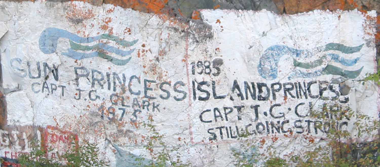 Island Princess 1985 Wall of Signs Skagway